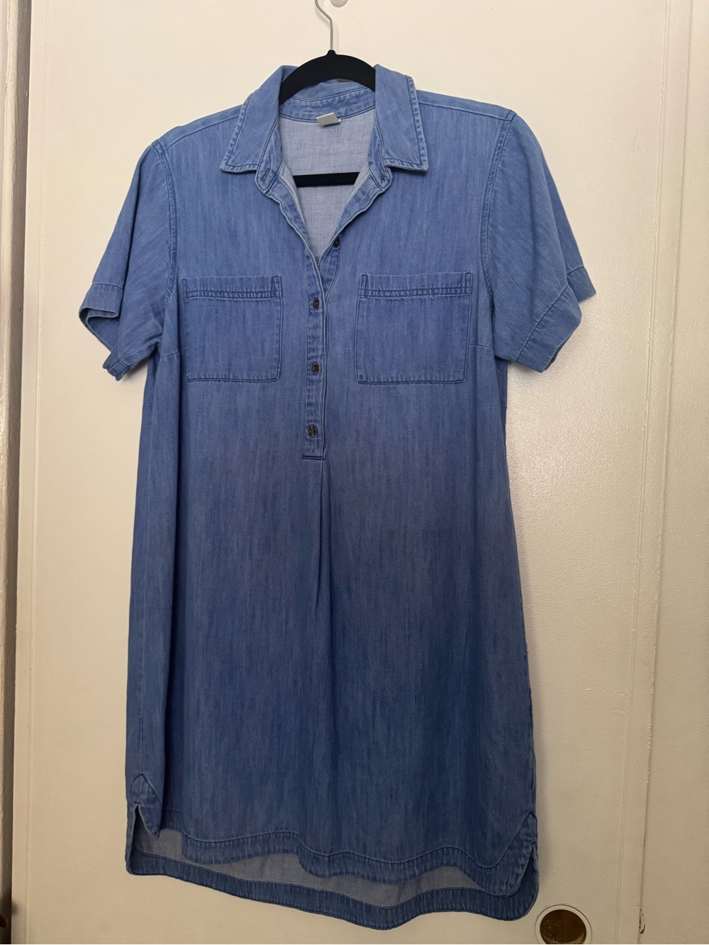 Old Navy Light Blue Denim Shirt Dress - Button Front